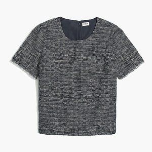 J. Crew | Gray Metallic Tweed Top
